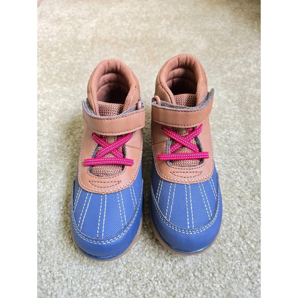 Stride Rite Munchkin Harry Boys Duck Boots Blue Brown Size 12M Little Boy‎